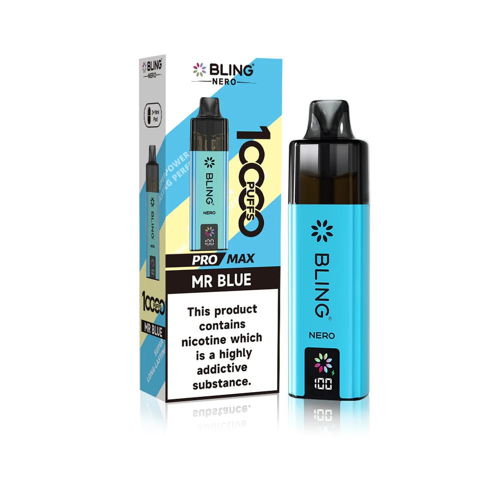 bulk wholesale Crystal Bling Nero 10k Vape Kit Box of 5 - Mr Blue