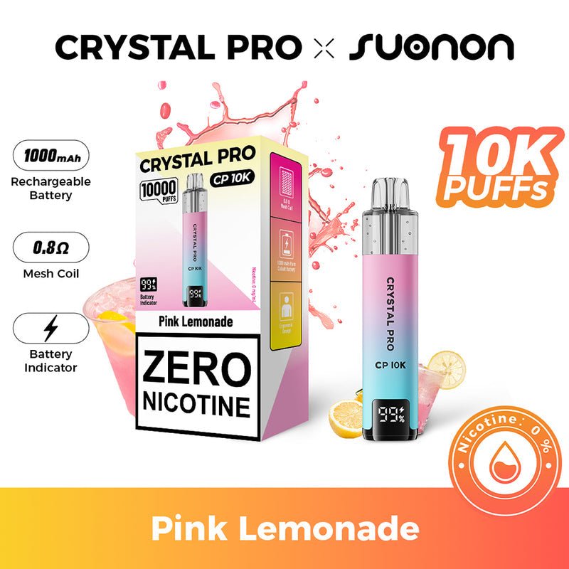 bulk wholesale Crystal Pro CP10K Prefilled Pod Vape 0MG Box of 5 - Pink Lemonade
