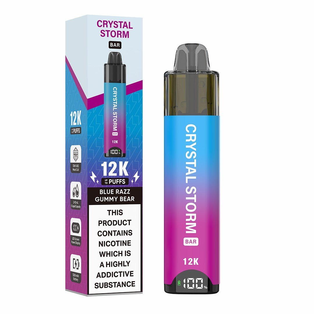 bulk wholesale Crystal Storm Bar 12k Vape Kit Box of 5 - Blue Razz Gummy Bear