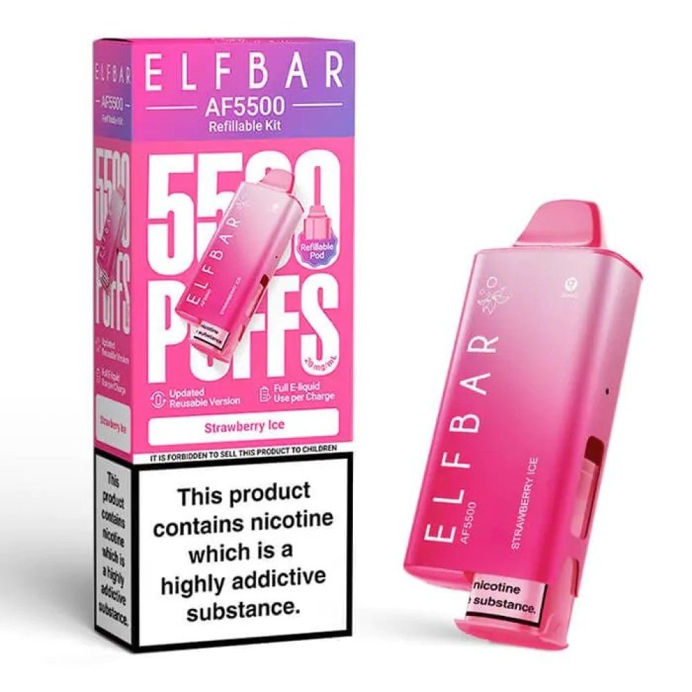 bulk wholesale Elf Bar AF5500 Prefilled Vape Kit Box of 5 - Strawberry Ice