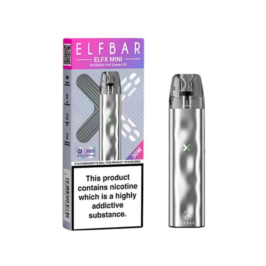 bulk wholesale Elf Bar ELFX Mini Pod Vape Kit - Silver