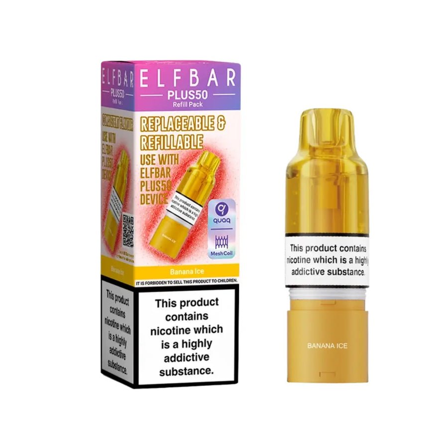 bulk wholesale Elf Bar Plus 50 Refill Pods - Banana Ice