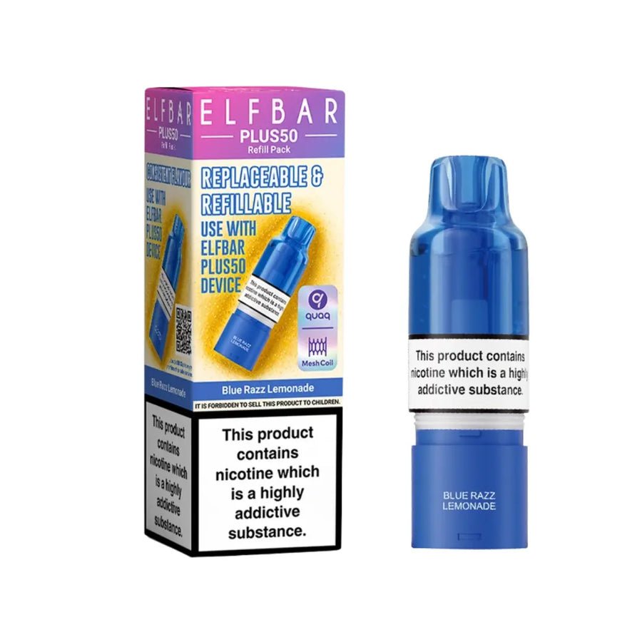 bulk wholesale Elf Bar Plus 50 Refill Pods - Blue Razz Lemonade