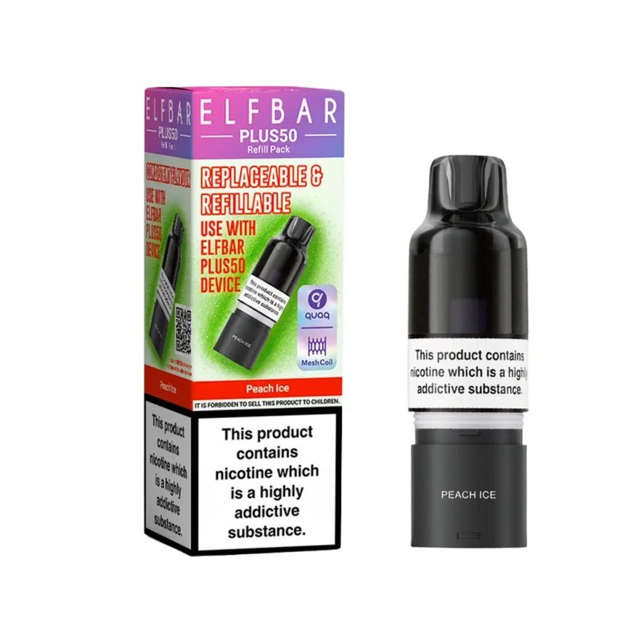 bulk wholesale Elf Bar Plus 50 Refill Pods - Peach Ice