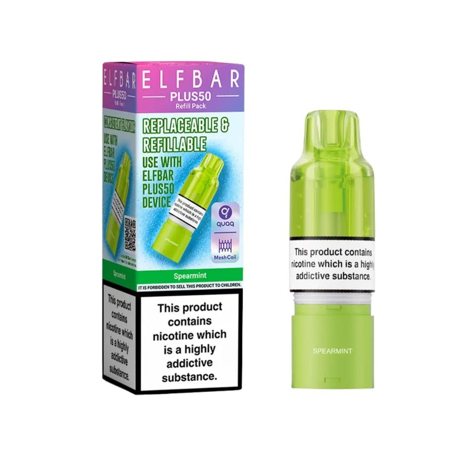 bulk wholesale Elf Bar Plus 50 Refill Pods - Spearmint