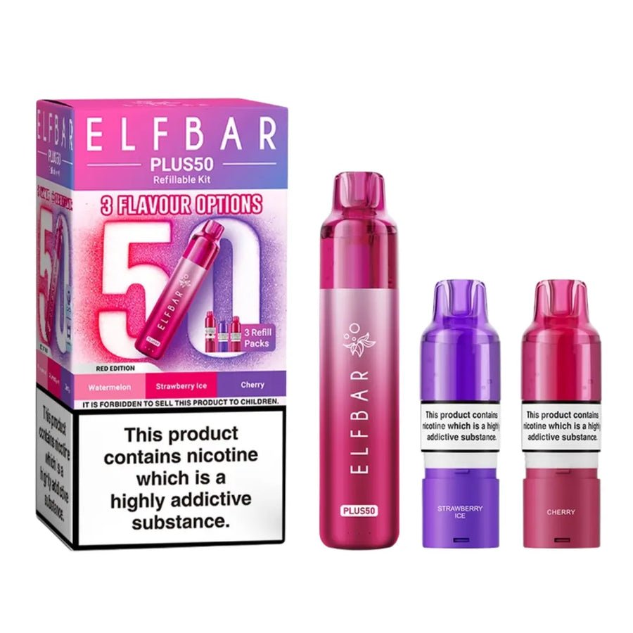 bulk wholesale Elf Bar Plus 50 Vape Kit - Red Edition