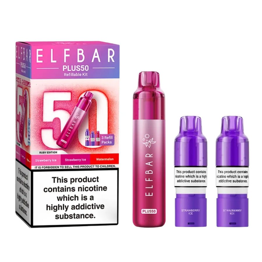 bulk wholesale Elf Bar Plus 50 Vape Kit - Ruby Edition