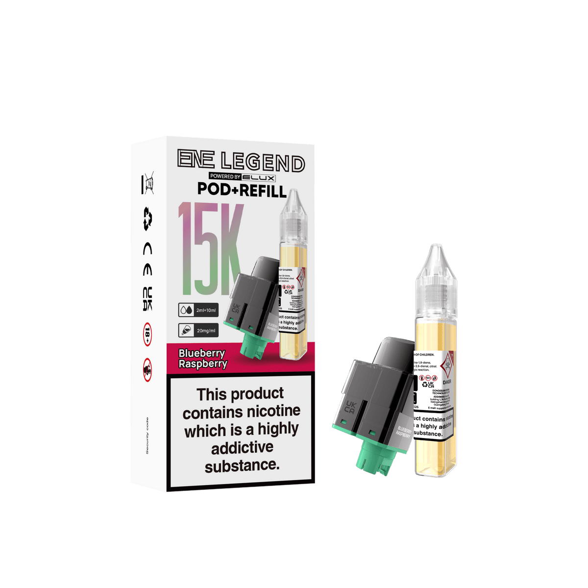 bulk wholesale Elux ENE Legend 15k Replacement Pods - Blueberry Raspberry