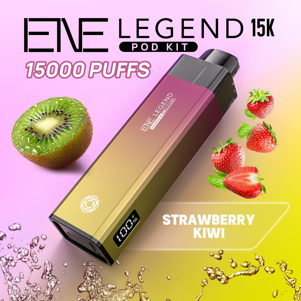 bulk wholesale Elux ENE Legend 15k Vape Pod Kit - Strawberry Kiwi