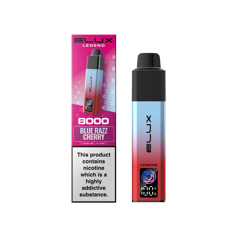 bulk wholesale Elux Legend 8000 Pod Vape Kit Box of 5 - Blue Razz Cherry
