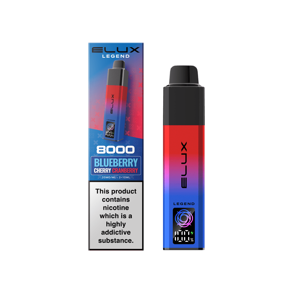 bulk wholesale Elux Legend 8000 Pod Vape Kit Box of 5 - Blueberry Cherry Cranberry