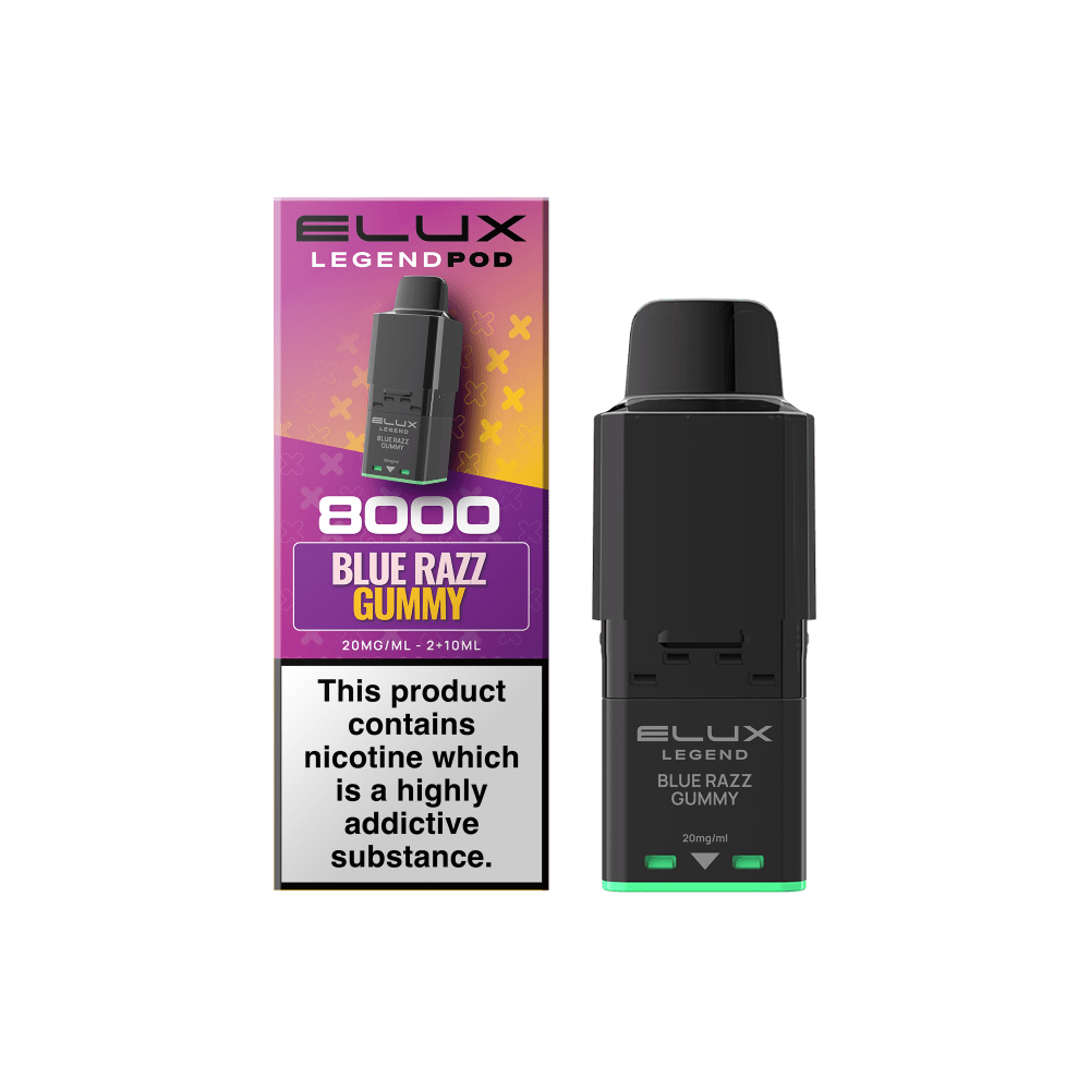 bulk wholesale Elux Legend 8000 Refill Pods Box of 5 - Blue Razz Gummy