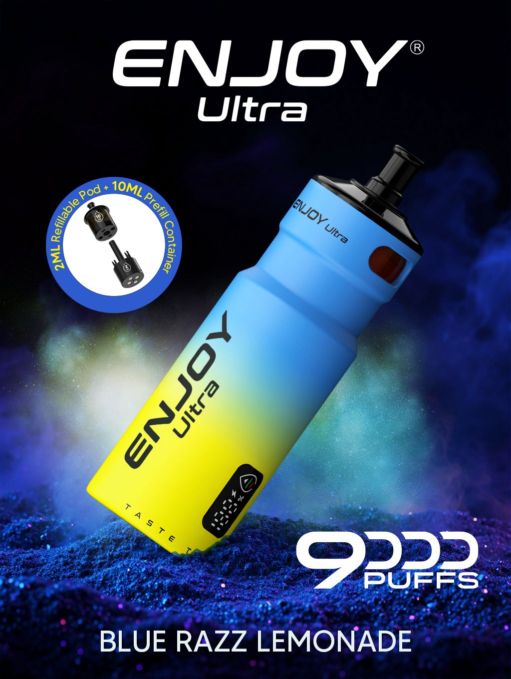bulk wholesale Enjoy Ultra 9000 Vape Kit Box of 5 - Blue Razz Lemonade
