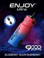 bulk wholesale Enjoy Ultra 9000 Vape Kit Box of 5 - Blueberry Sour Rsapberry