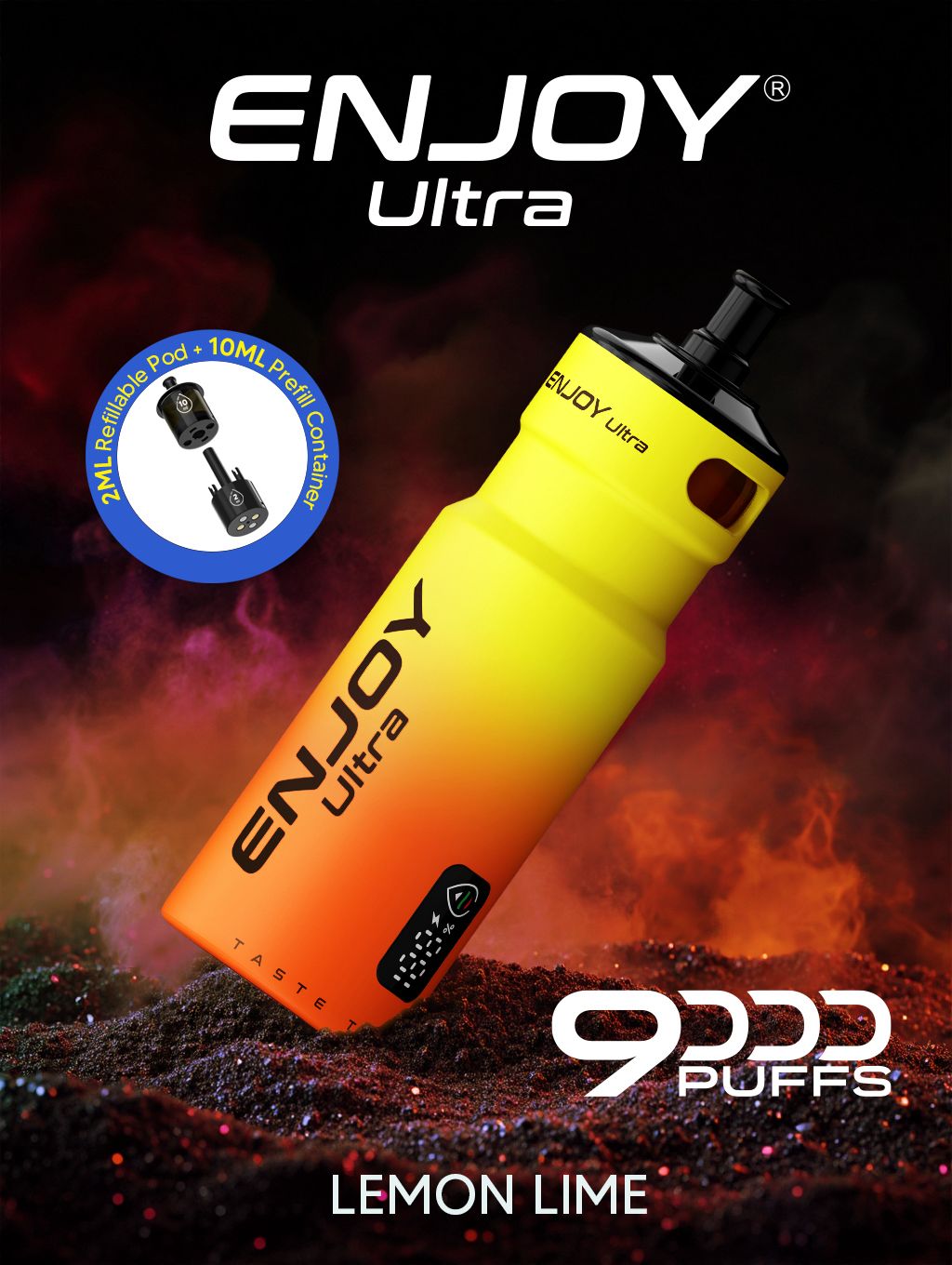 bulk wholesale Enjoy Ultra 9000 Vape Kit Box of 5 - Lemon Lime