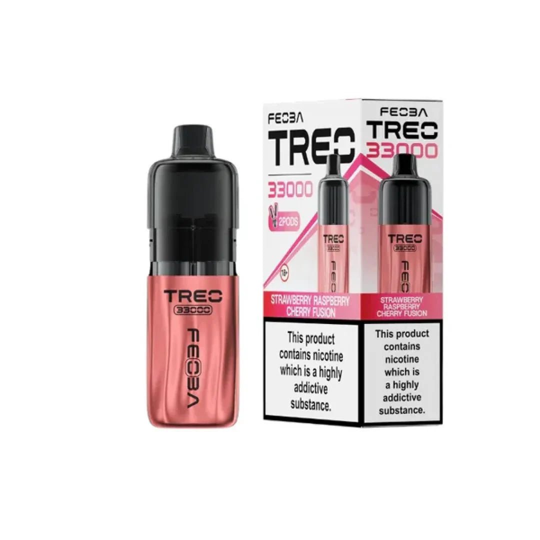 bulk wholesale Feoba Treo 33k Prefilled Pod Vape Kit Box of 5 - Strawberry Raspberry Cherry Fusion