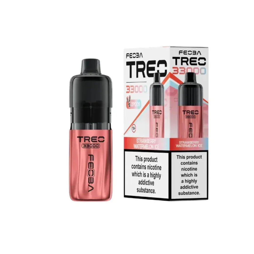 bulk wholesale Feoba Treo 33k Prefilled Pod Vape Kit Box of 5 - Strawberry Watermelon Ice