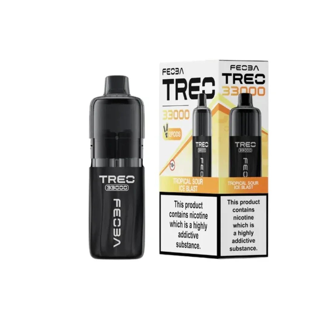 bulk wholesale Feoba Treo 33k Prefilled Pod Vape Kit Box of 5 - Tropical Sour Ice Blast