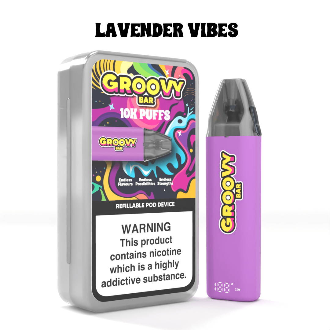 bulk wholesale Groovy Bar 10k Refillable Vape Pod Kit - Lavender Vibes