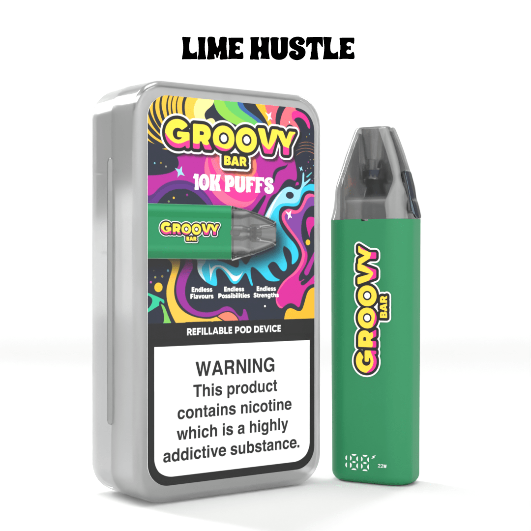 bulk wholesale Groovy Bar 10k Refillable Vape Pod Kit - Lime Hustle