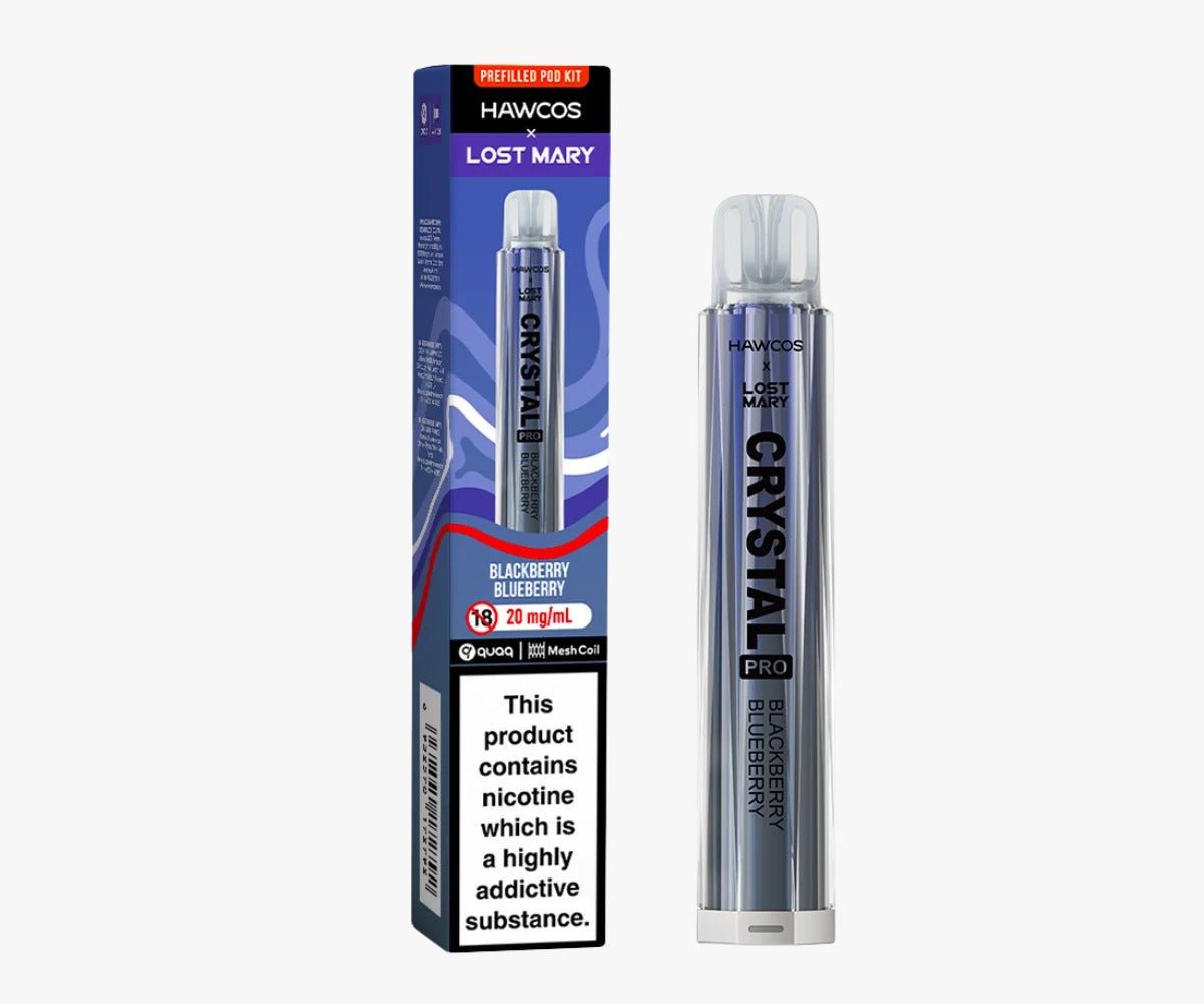 bulk wholesale Hawcos x Lost Mary Crystal Pro 600 Prefilled Vape Pack of 10 - Blackberry Blueberry