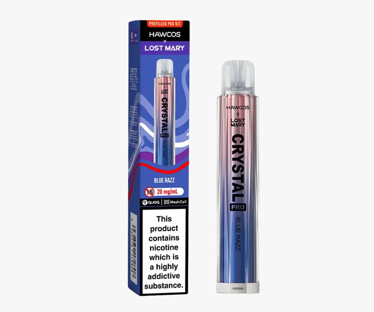 bulk wholesale Hawcos x Lost Mary Crystal Pro 600 Prefilled Vape Pack of 10 - Blue Razz