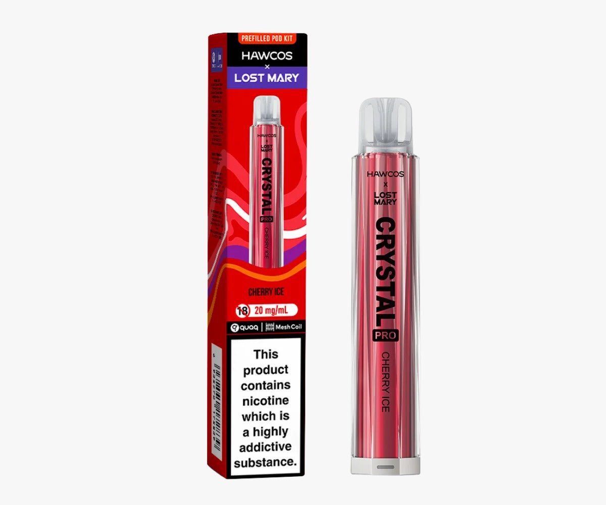 bulk wholesale Hawcos x Lost Mary Crystal Pro 600 Prefilled Vape Pack of 10 - Cherry Ice