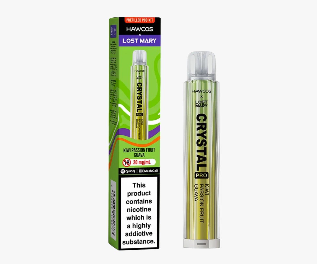 bulk wholesale Hawcos x Lost Mary Crystal Pro 600 Prefilled Vape Pack of 10 - Kiwi Passionfruit Guava