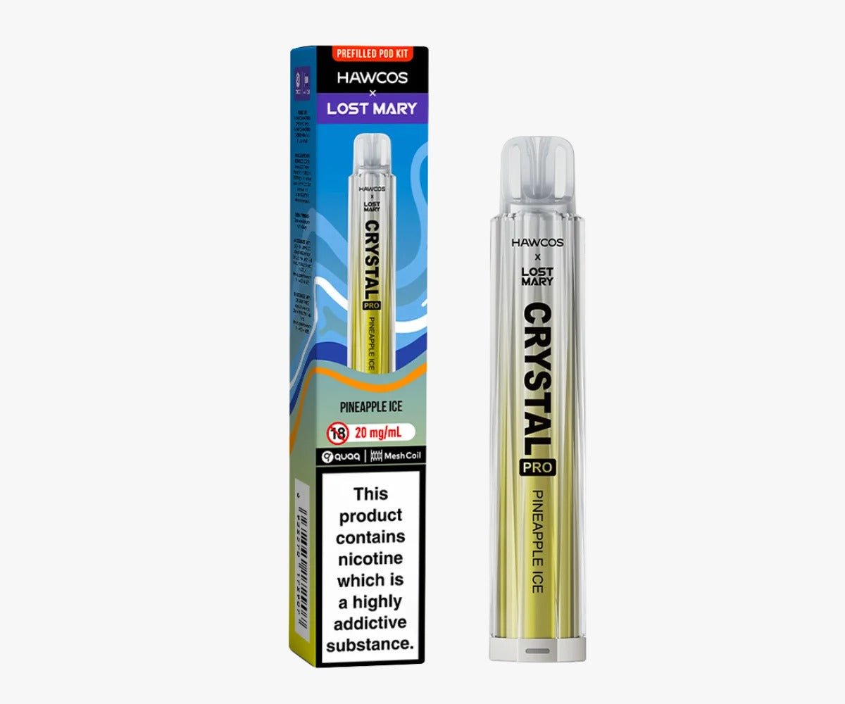 bulk wholesale Hawcos x Lost Mary Crystal Pro 600 Prefilled Vape Pack of 10 - Pineapple Ice