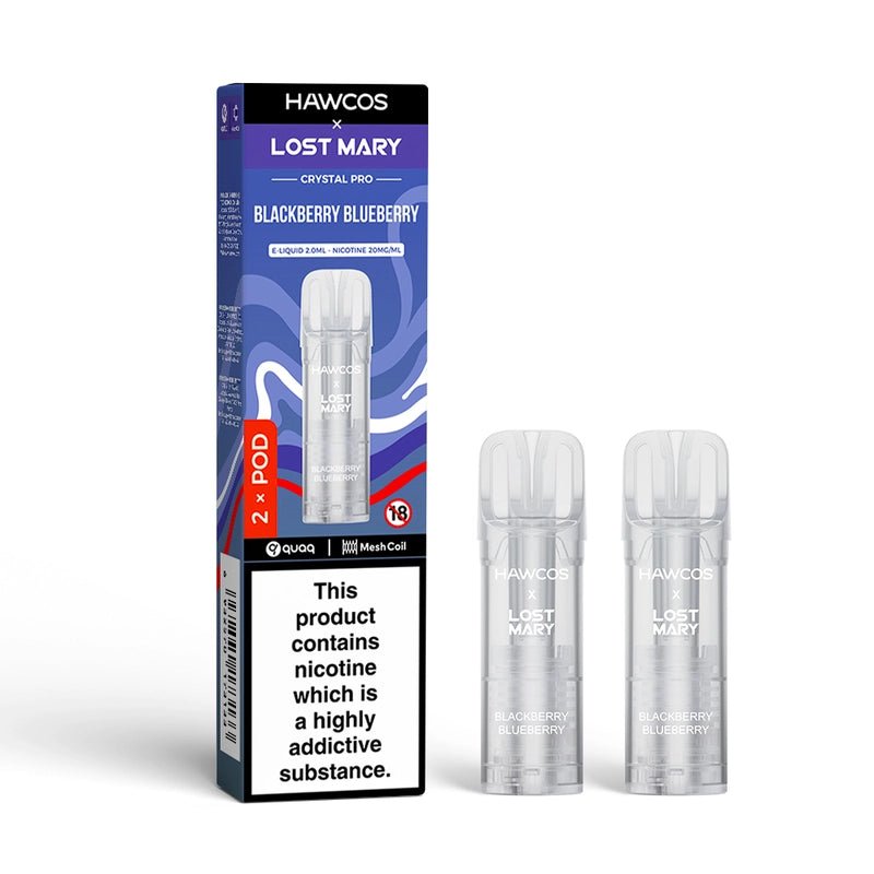 bulk wholesale Hawcos x Lost Mary Crystal Pro 600 Replacement Pods Pack of 10 - Blackberry Blueberry