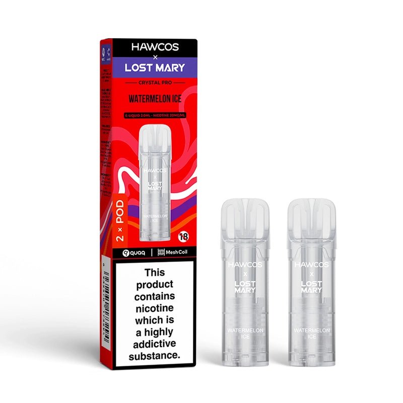 bulk wholesale Hawcos x Lost Mary Crystal Pro 600 Replacement Pods Pack of 10 - Watermelon Ice