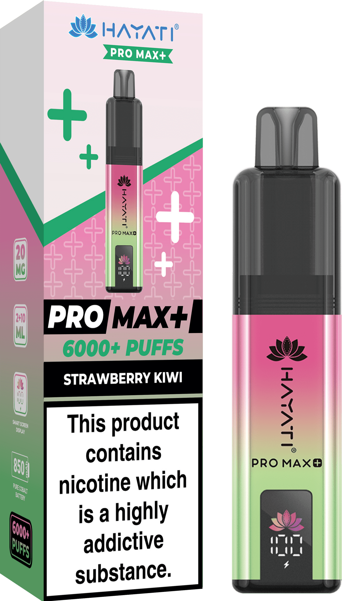 bulk wholesale Hayati Pro Max+ 6000 Puffs Vape Kit Box of 5 - Strawberry Kiwi