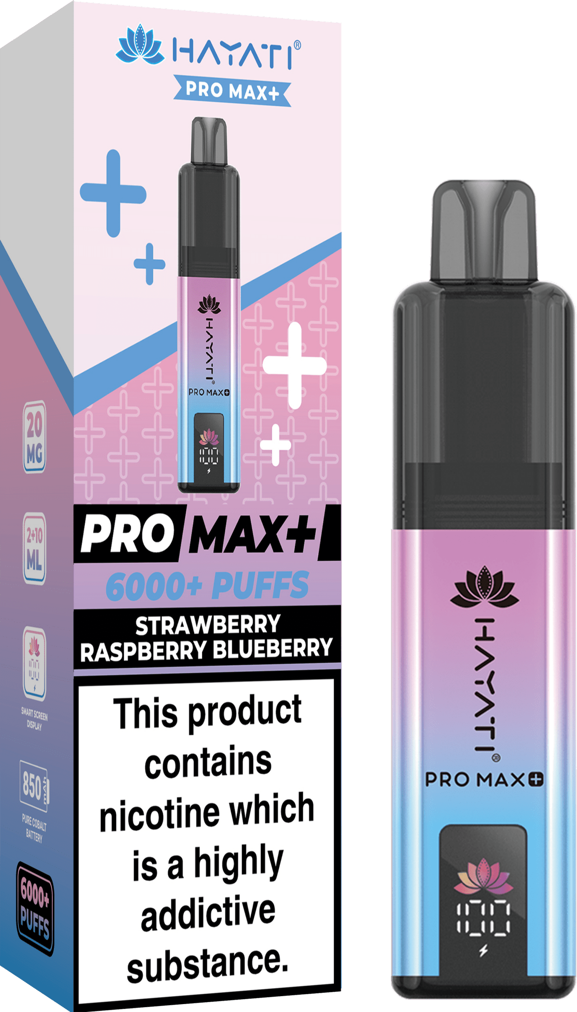 bulk wholesale Hayati Pro Max+ 6000 Puffs Vape Kit Box of 5 - Strawberry Kiwi