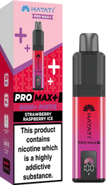 bulk wholesale Hayati Pro Max+ 6000 Puffs Vape Kit Box of 5 - Strawberry Raspberry Ice