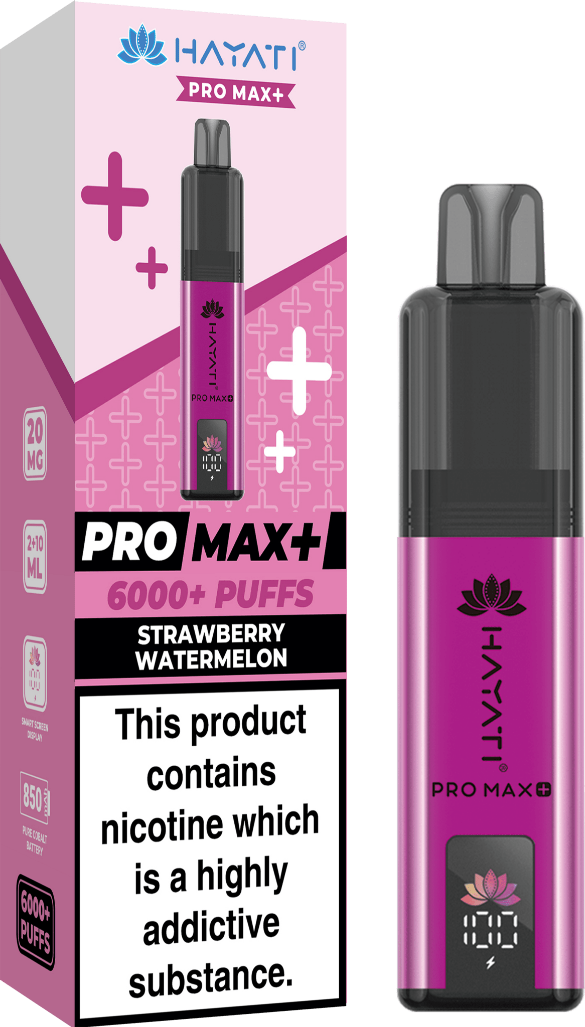 bulk wholesale Hayati Pro Max+ 6000 Puffs Vape Kit Box of 5 - Strawberry Watermelon