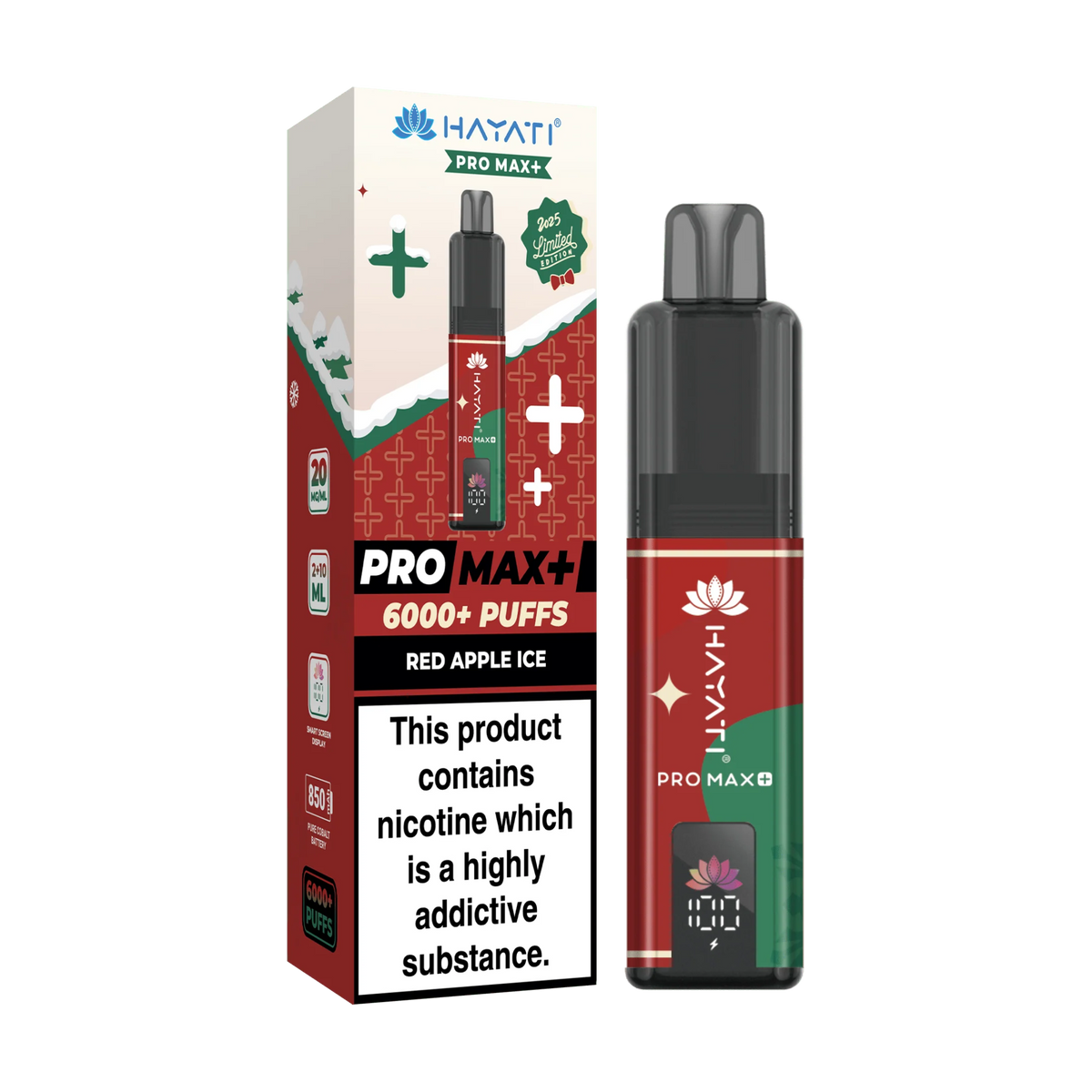 bulk wholesale Hayati Pro Max Plus 6000 Christmas Edition Vape Kit 5 Pack - Red Apple Ice