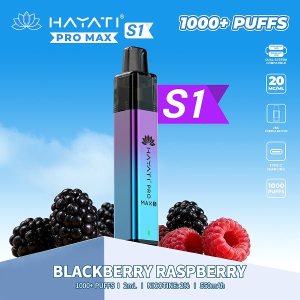 Hayati Pro Max S1 | 1000 Puffs | Prefilled Vape | Box of 10 Hayati Pro Max S1 | 1000 Puffs | Prefilled Vape | Box of 10