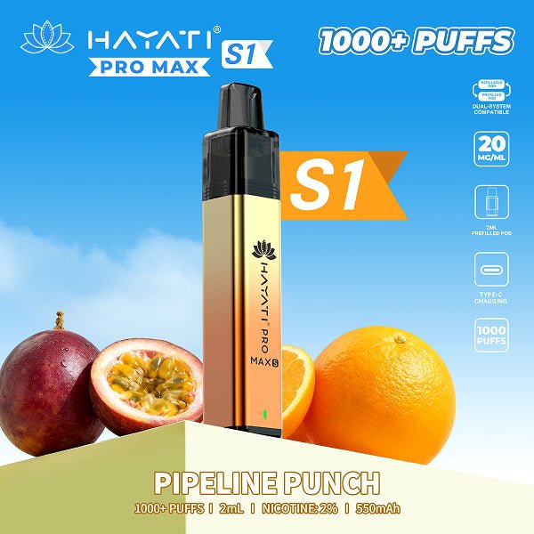 bulk wholesale Hayati Pro Max S1 Vape Kit Box of 10 - Pipeline Punch