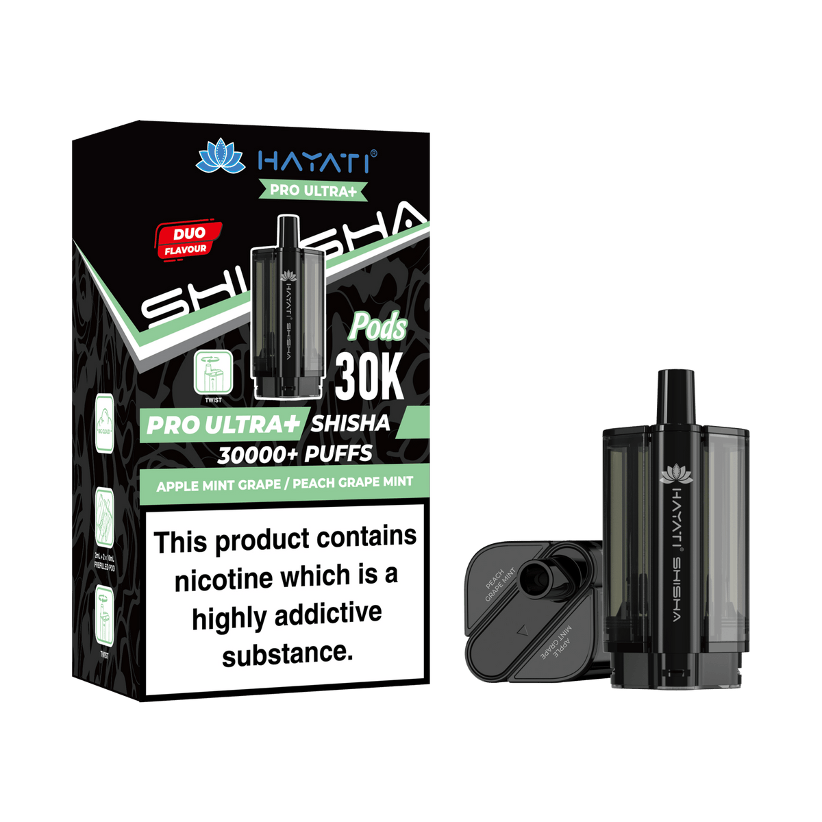 bulk wholesale Hayati Pro Ultra Plus Shisha 30k Prefilled Pods Box of 5 - Double Apple/Double Apple