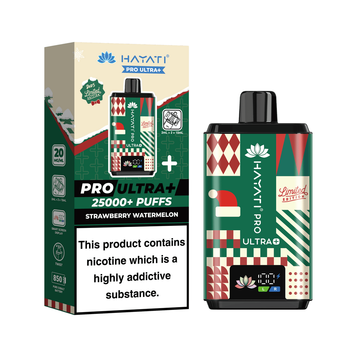 bulk wholesale Hayati Ultra Pro Plus 25k Christmas Edition Vape Kit 5 Pack - Strawberry Watermelon