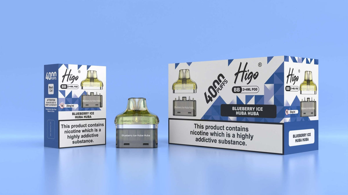 bulk wholesale Higo BB 4000 Replacement Pods Pack of 5 - Blueberry Ice Huba Buba
