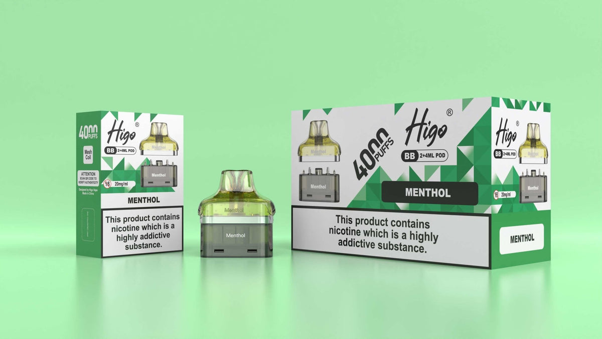 bulk wholesale Higo BB 4000 Replacement Pods Pack of 5 - Menthol