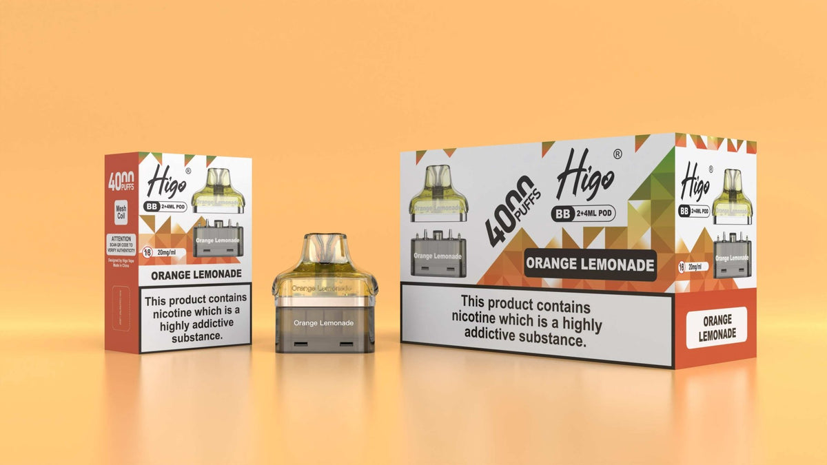 bulk wholesale Higo BB 4000 Replacement Pods Pack of 5 - Orange Lemonade