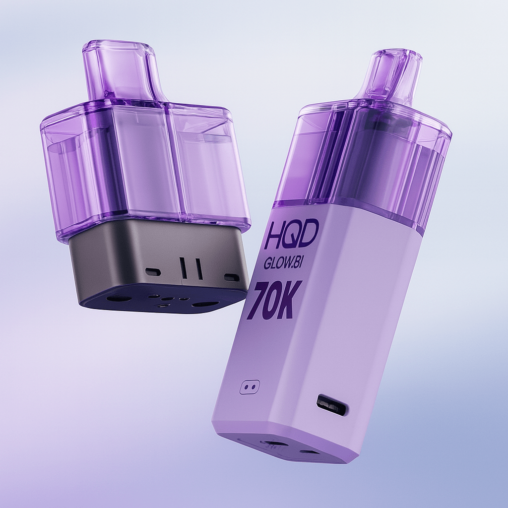 bulk wholesale HQD Glow Air 70K Prefilled Pod Vape Kit Box of 5 - Kiwi Passionfruit Guava + Strawberry Kiwi