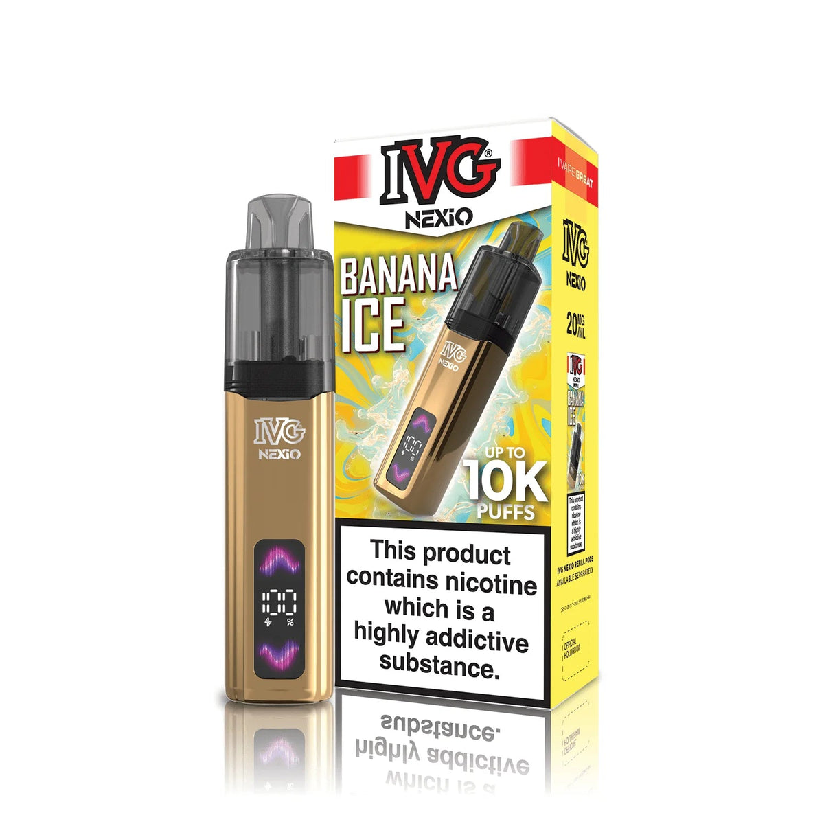 bulk wholesale IVG Nexio 10k Pod Vape Kit Box of 5 - Banana Ice