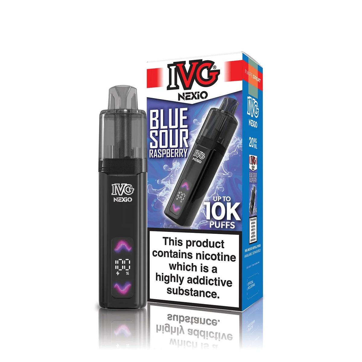 bulk wholesale IVG Nexio 10k Pod Vape Kit Box of 5 - Blue Sour Raspberry
