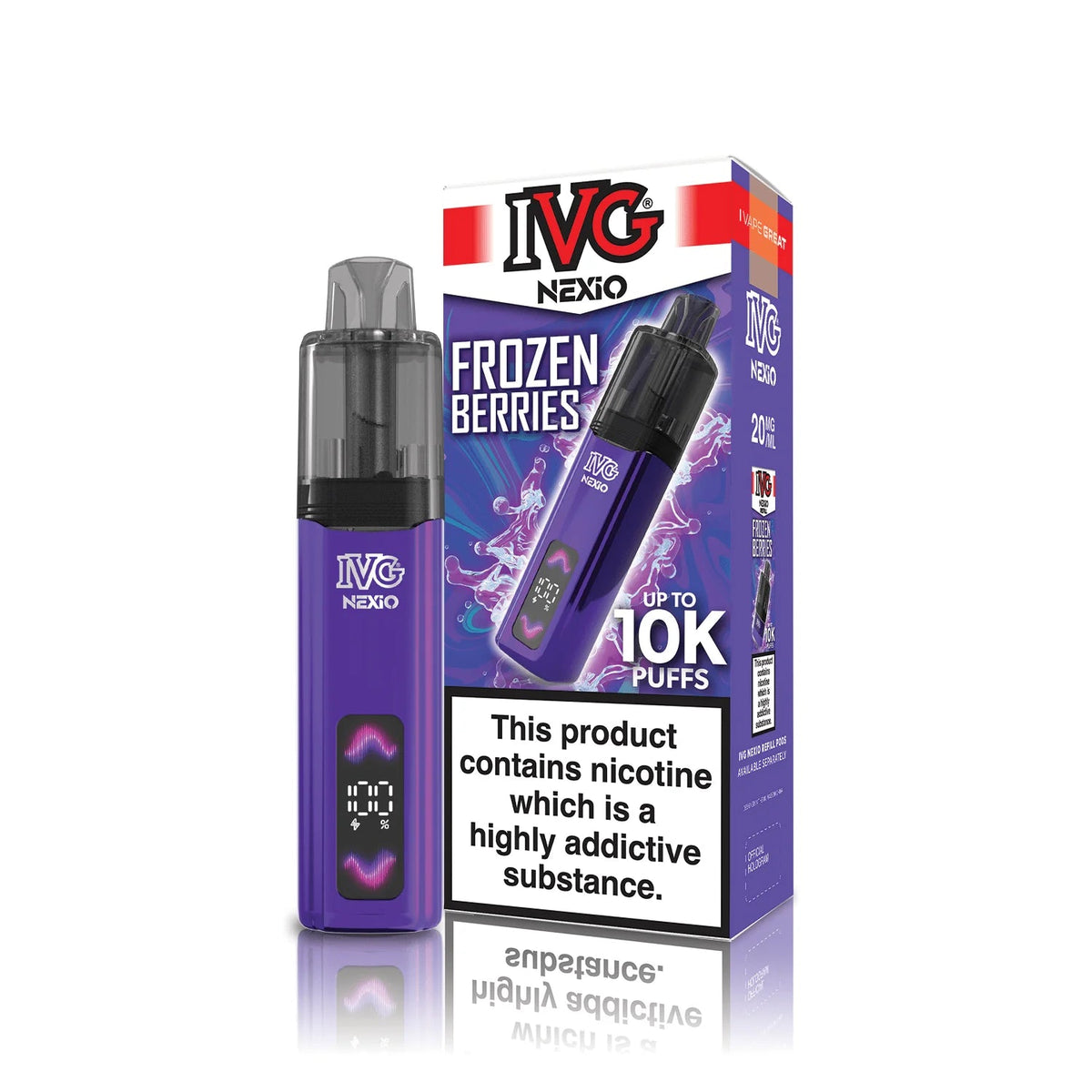 bulk wholesale IVG Nexio 10k Pod Vape Kit Box of 5 - Frozen Berries