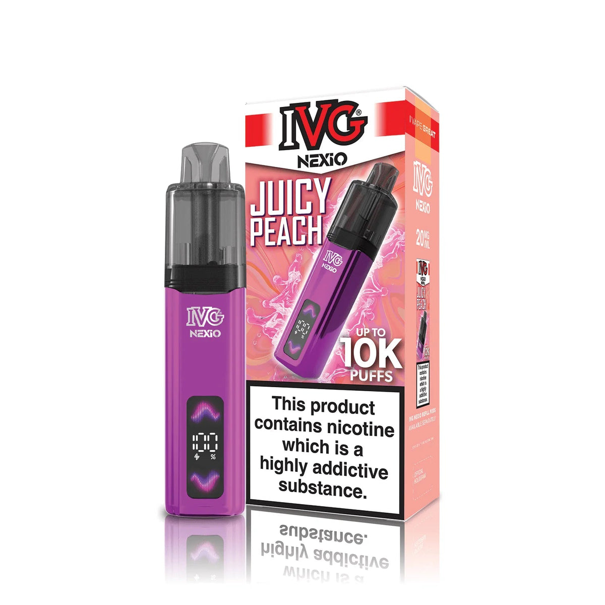 bulk wholesale IVG Nexio 10k Pod Vape Kit Box of 5 - Juicy Peach
