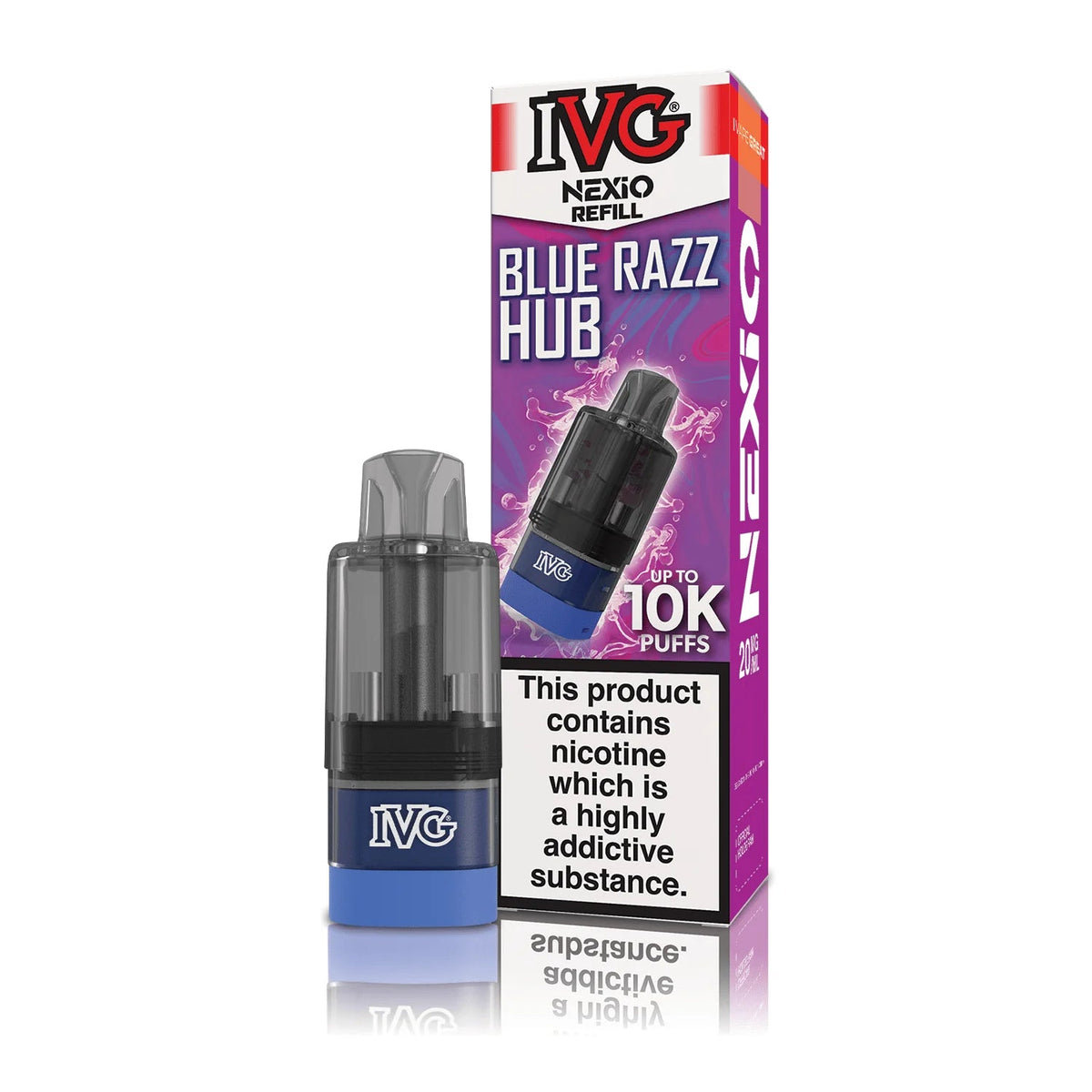 bulk wholesale IVG Nexio 10k Refill Pods Box of 5 - Blue Razz Hub