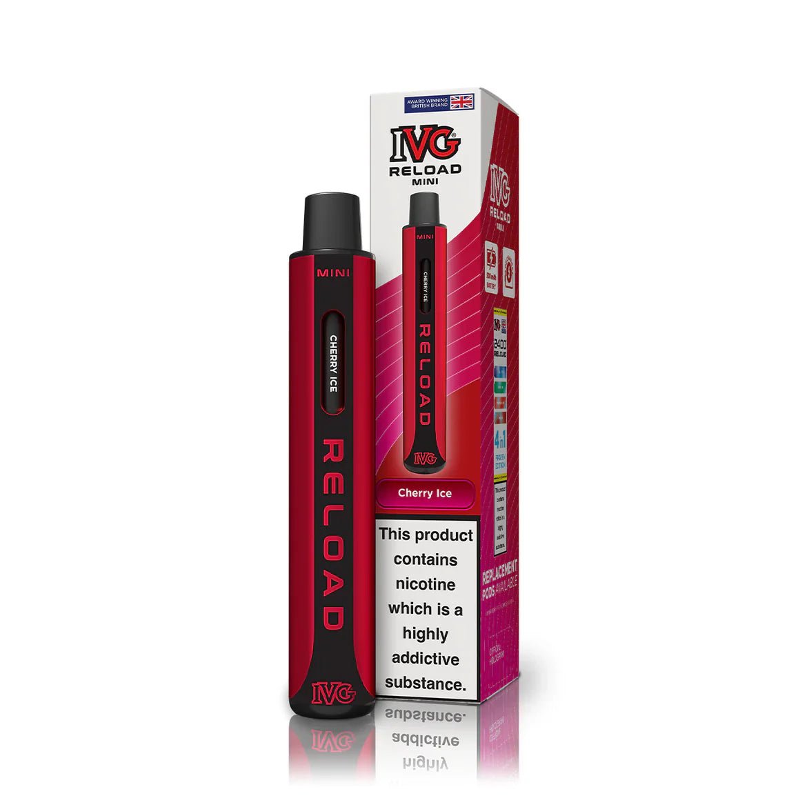 bulk wholesale IVG Reload Mini Pod Vape Kit Box Of 10 - Cherry Ice